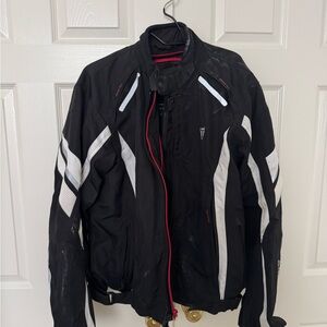 Triumph Black and White motorcycle armor Jacket